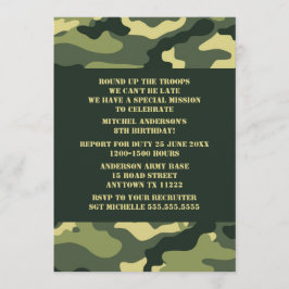 Camouflage Födelsedagsfest Inbjudan - Realistisk v