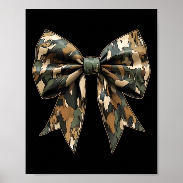 Camouflage Girls Camo Bow Camo Coquette Bow Huntin Poster (Framsidan)