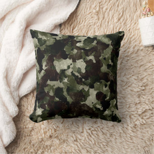Camouflage Grönt Brown Dekorativ kudde
