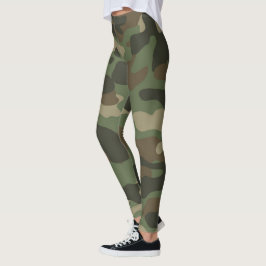 Camouflage Grönt Camo Army Mönster Leggings