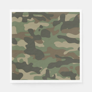 Camouflage Grönt Camo Army Mönster Pappersservett