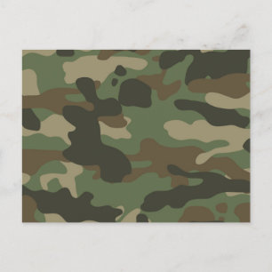 Camouflage Grönt Camo Mönster Helg Vykort