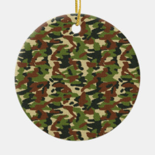 Camouflage Grönt och Brown jul Ornament