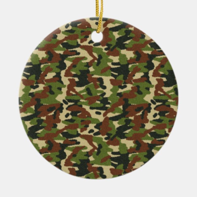 Camouflage Grönt och Brown jul Ornament (Framsidan)