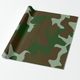 Camouflage Grönt och Brown Wrapping Papper Presentpapper