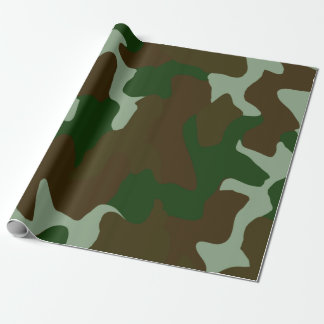 Camouflage Grönt och Brown Wrapping Papper Presentpapper