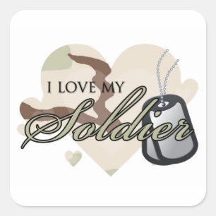 Camouflage Heart Fyrkantigt Klistermärke