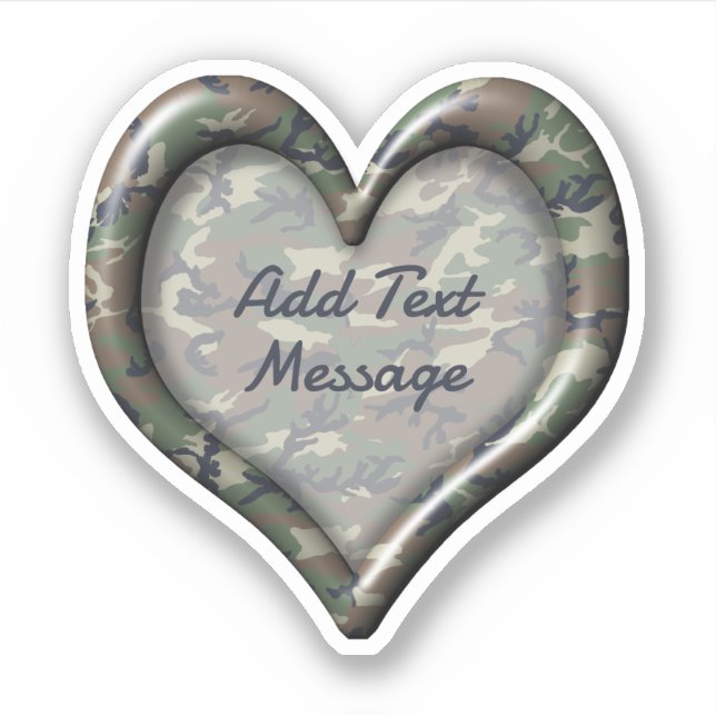 Camouflage Heart Klistermärken (Framsida)
