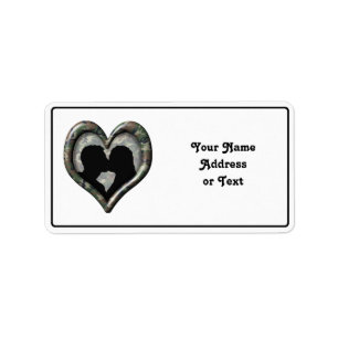 Camouflage Heart med Kissing Couple Adressetikett