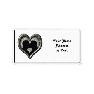 Camouflage Heart med Kissing Couple Adressetikett