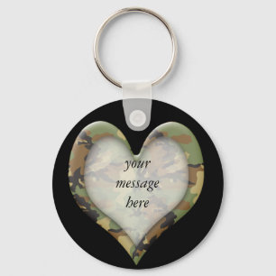 Camouflage Heart Nyckelring