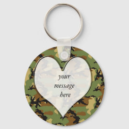 Camouflage Heart Nyckelring
