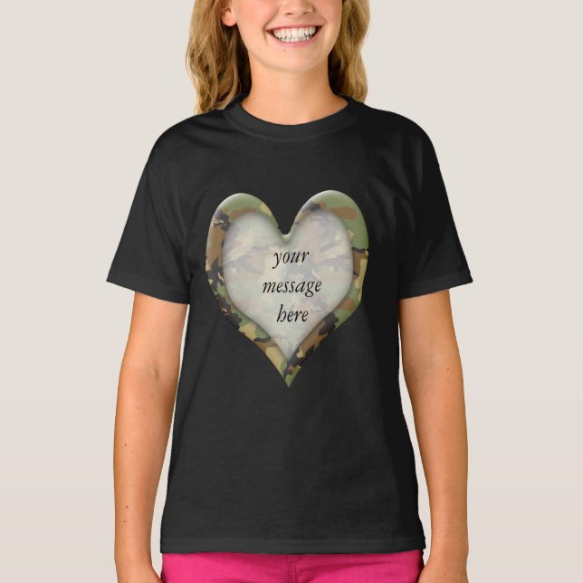 Camouflage Heart Tee Shirt (Framsida)
