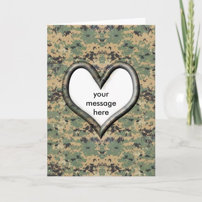 Camouflage Heart - Valentine Helgkort (Framsida)