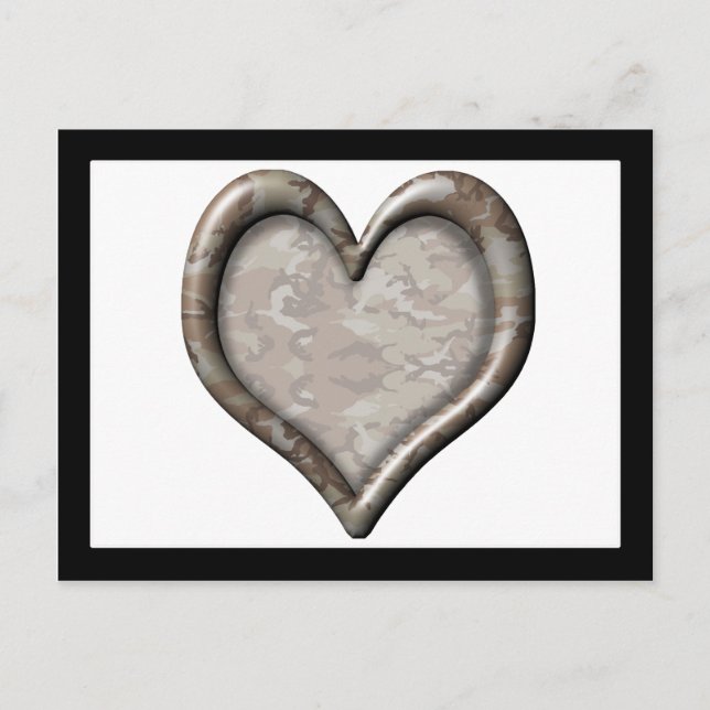 Camouflage Heart Vykort (Framsida)