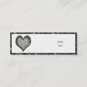 Camouflage Heart - Woodland Mini Visitkort