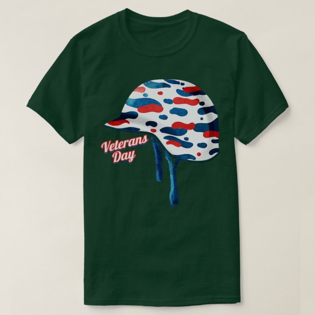 Camouflage Helmet Veterans Day T Shirt (Design framsida)