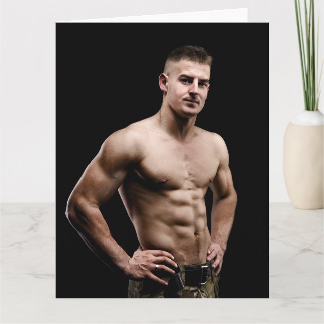 Camouflage Hett Guy Hälsning Card Kort (Framsida)