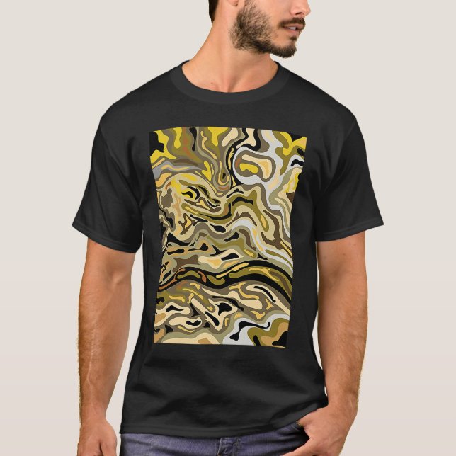 Camouflage Inkscape Suminagashi T Shirt (Framsida)