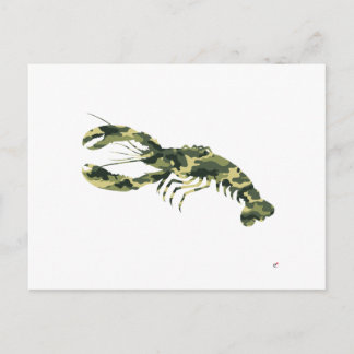 Camouflage Lobster Silhouette Vykort