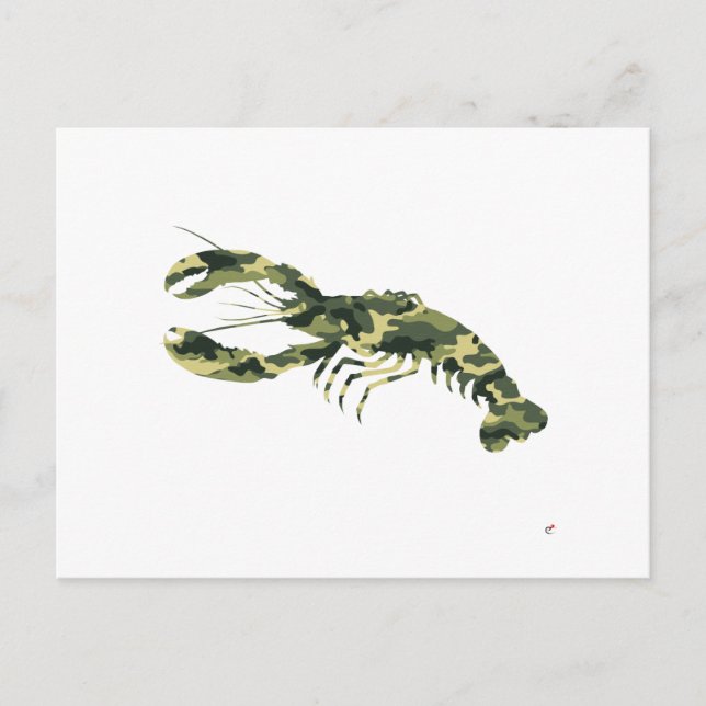 Camouflage Lobster Silhouette Vykort (Framsida)
