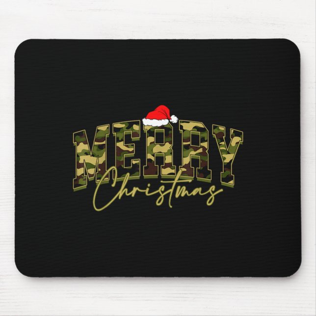 Camouflage Merry Christmas Santa Hat Xmas Pajamas  Musmatta (Framsidan)