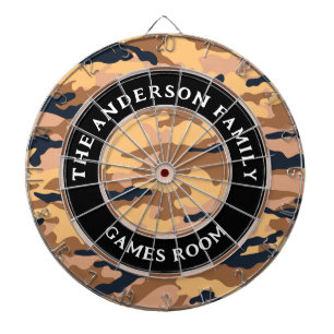 Camouflage Military Hunter Family Namn Games Room Darttavla