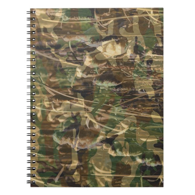 Camouflage Mönster Grönt Brown Anteckningsbok (Framsidan)