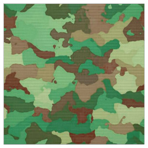 Camouflage Mönster, Grönt, Brown och Tan Tyg