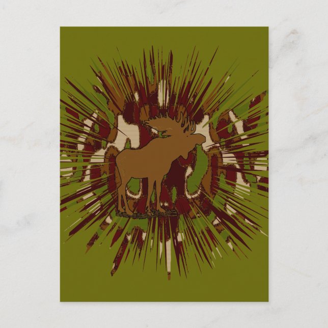 Camouflage Moose Break-out Camo Vykort (Framsida)