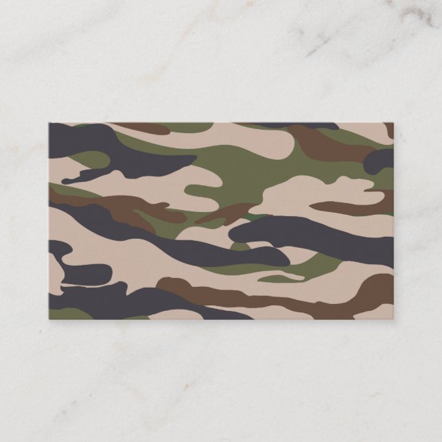 Camouflage Muster Braun beige Grün Visitkort (Framsida)