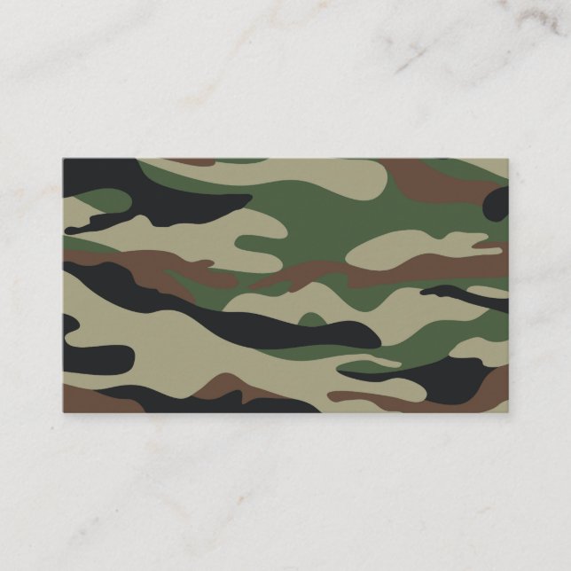 Camouflage Muster Braun  Grün Visitkort (Framsida)