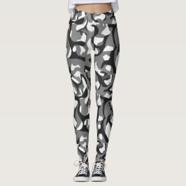 Camouflage noir et blanc leggings