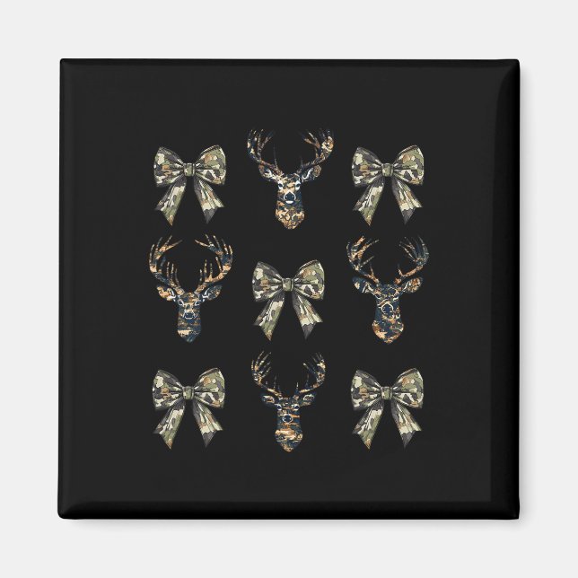 Camouflage Old Camo Bow Camo Coquette Bow Hjort Hu Magnet (Framsidan)