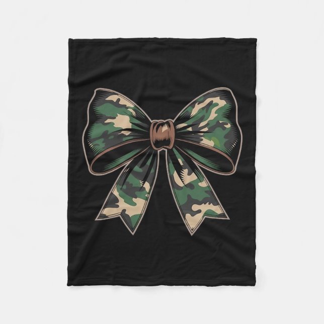 Camouflage Old Camo Bow Camo Coquette Bow Hunting Fleecefilt (Framsidan)
