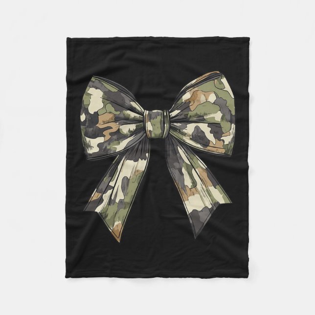 Camouflage Old Camo Bow Camo Coquette Bow Hunting Fleecefilt (Framsidan)