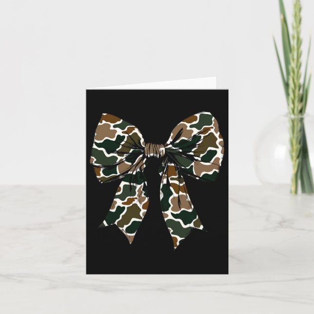 Camouflage Old Camo Bow Camo Coquette Bow Hunting Kort (Framsida)
