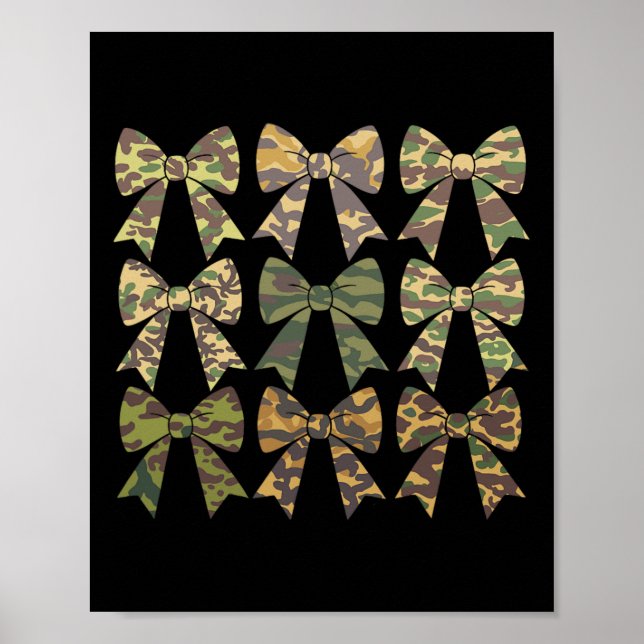 Camouflage Old Camo Bow Camo Coquette Bow Hunting Poster (Framsidan)