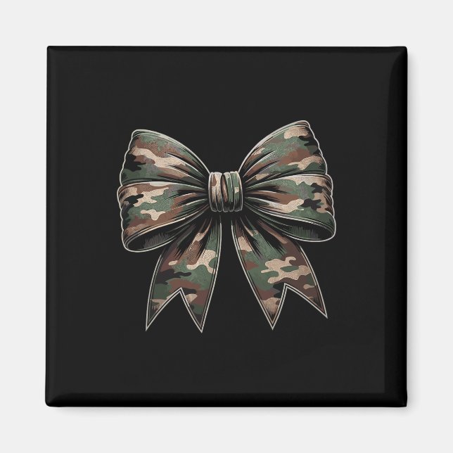 Camouflage Old Camo Bow Camo Women Coquette Bow Hu Magnet (Framsidan)