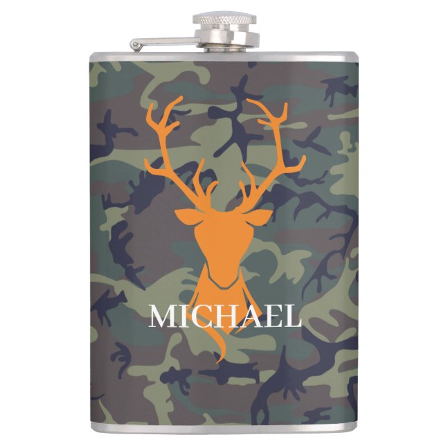 Camouflage Orange Hjort Buck Hunting | Monogram Fickplunta (Framsidan)