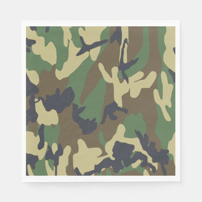 Camouflage Pappra Napkins Pappersservett (Framsidan)