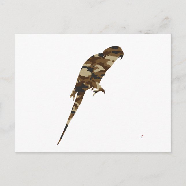 Camouflage Parakeet Silhouette Vykort (Framsida)