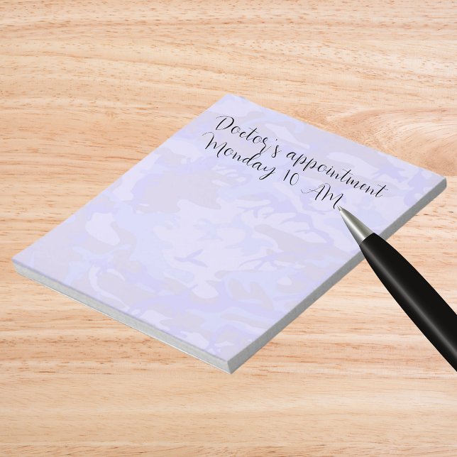 Camouflage Pastel Blue Abstrakt Mönster Anteckningsblock (Camouflage Pastel Blue Abstract Pattern Notepad)