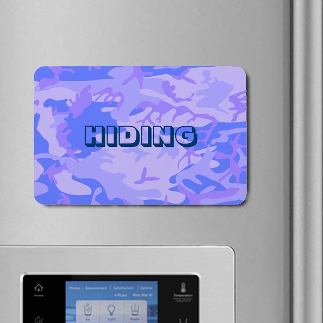 Camouflage Pastel Blue Abstrakt Mönster Gömmande Magnet (Camouflage Pastel Blue Abstract Pattern Hiding Magnet)