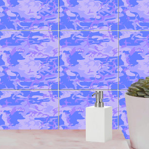 Camouflage Pastel Blue Abstrakt Mönster Kakelplatta
