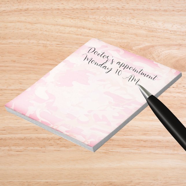 Camouflage Pastel Rosa Abstrakt Mönster Anteckningsblock (Camouflage Pastel Pink Abstract Pattern Notepad)