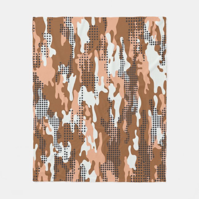 Camouflage Polka Dot: Abstrakt Sömlös. Fleecefilt (Framsidan)
