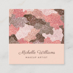 Camouflage-Professionellen Ro Faux Glitter Fyrkantigt Visitkort