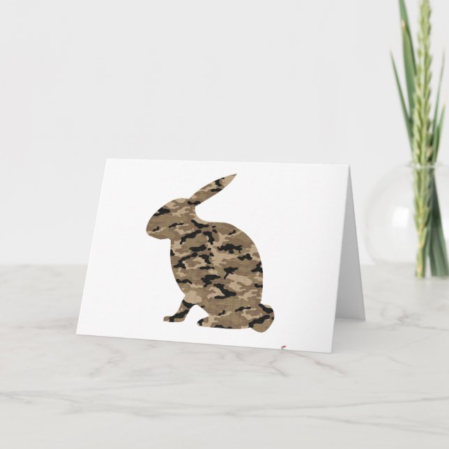 Camouflage Rabbit Silhouette Kort (Framsida)