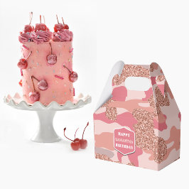 Camouflage Ro Guld  Rosa Camo Army Birthday Presentaskar